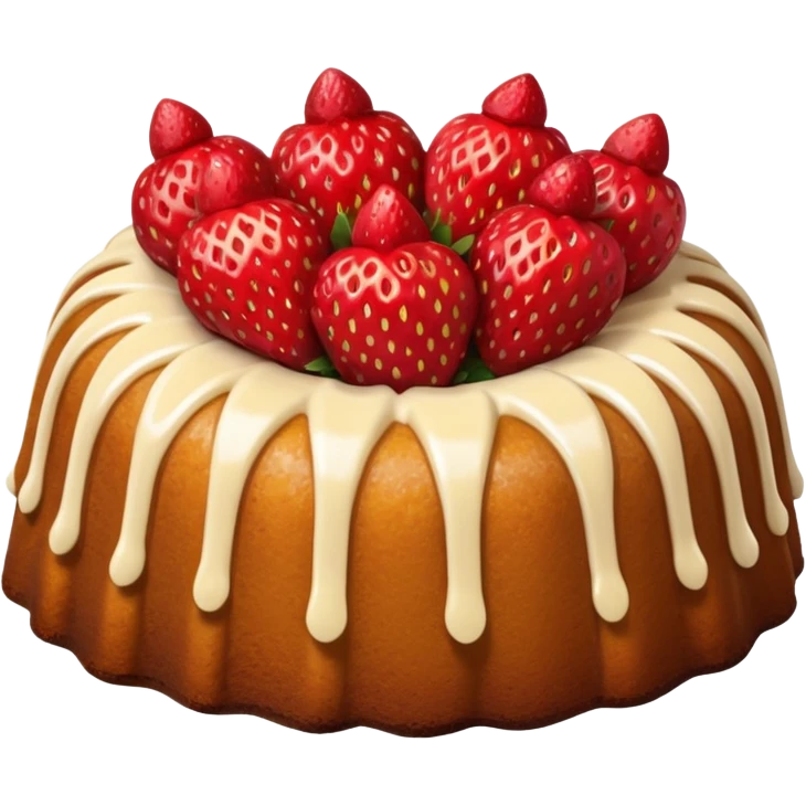 bundt cake with strawberries emoji