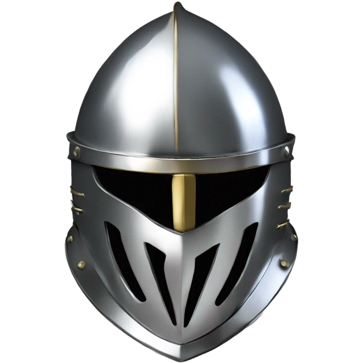 ornate french full steel armet helmet chrome emoji
