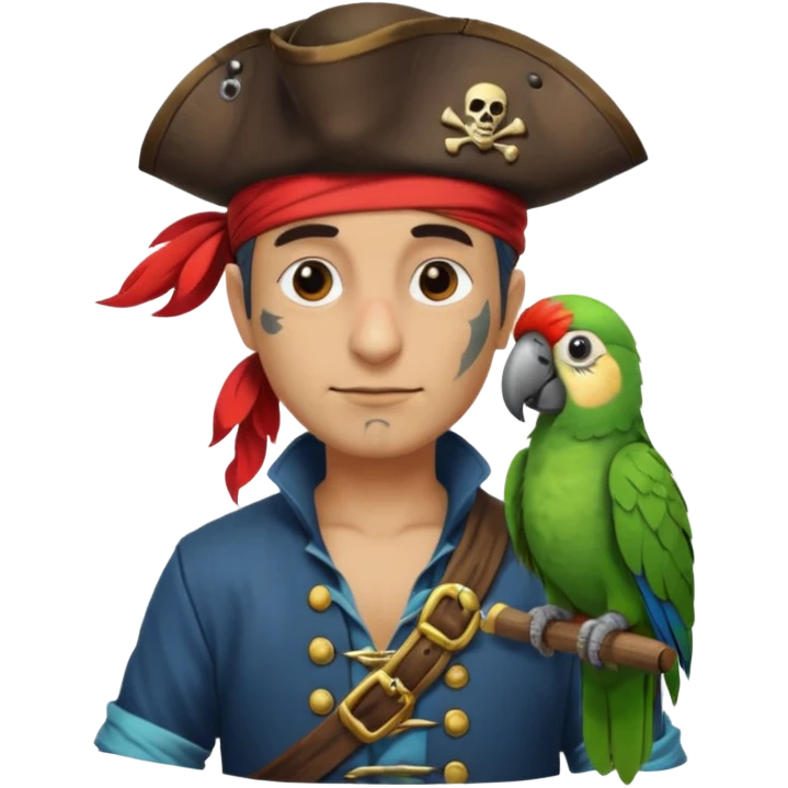 pirate and parrot emoji