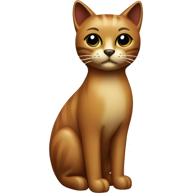 Mid century style wood cat emoji