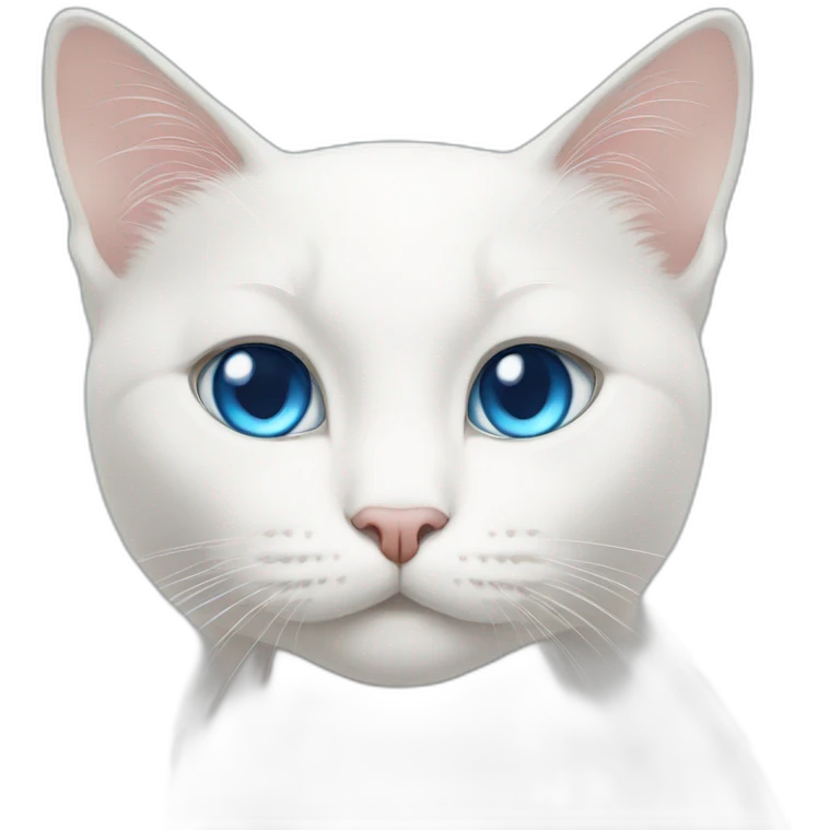 White cat tired blue eyes emoji