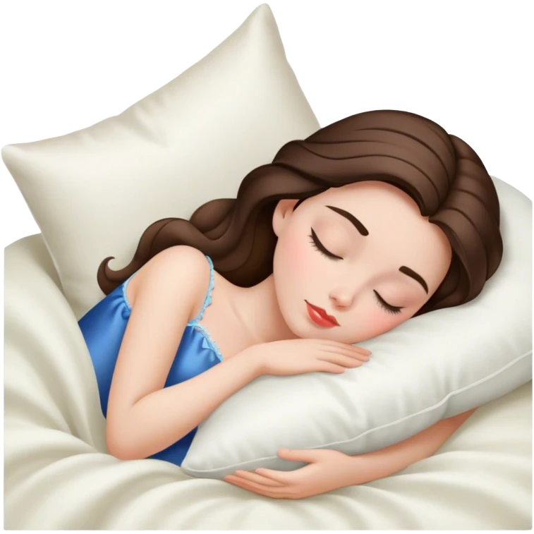sleeping beauty brunette white boy with a silk pillow emoji