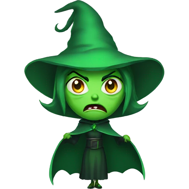 green angry evil witch emoji