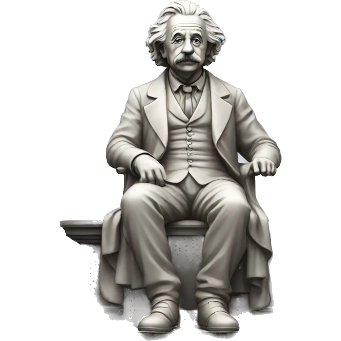 sitting philosopher-statue as albert einstein emoji