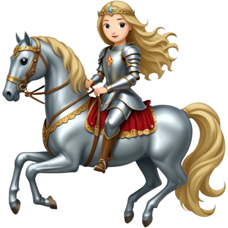 Renaissance princess knight on horse emoji