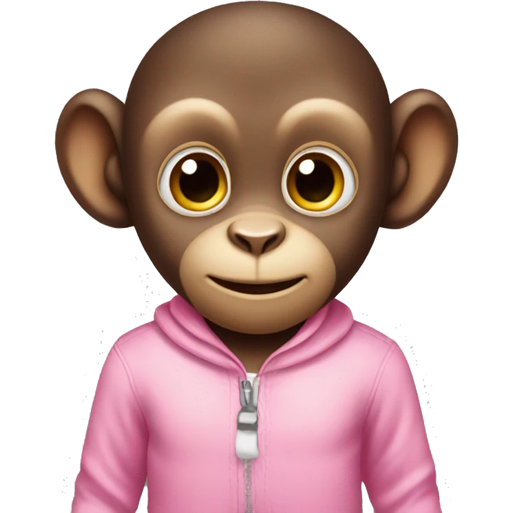 Baby monkey with pink outfit on emoji