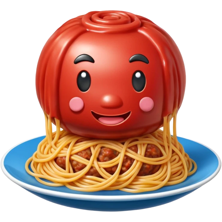 Jeff Koons style spam meatball spaghetti abstract art sculpture  emoji