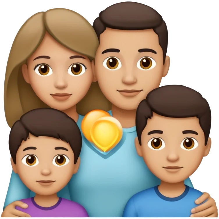 A Latino family with 2 boys and a girl emoji
