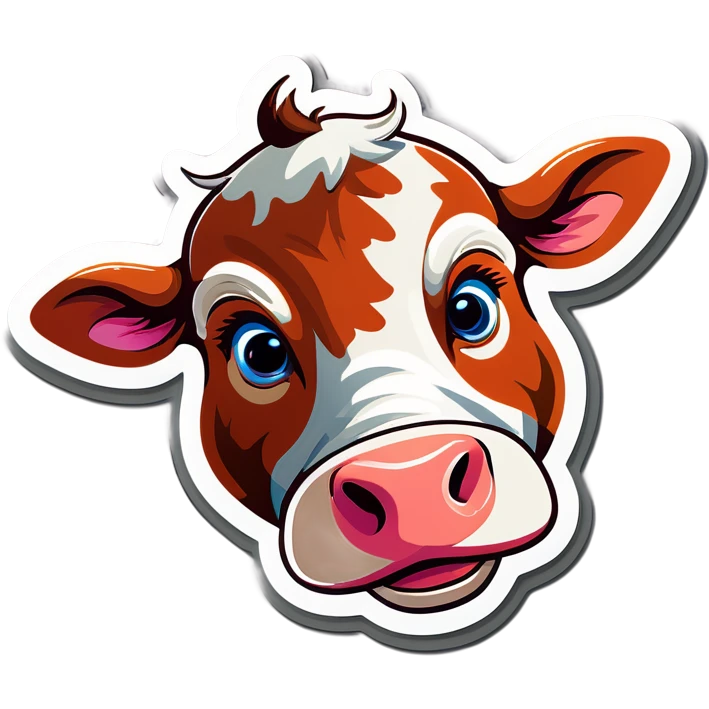 A cow with star eyes emoji
