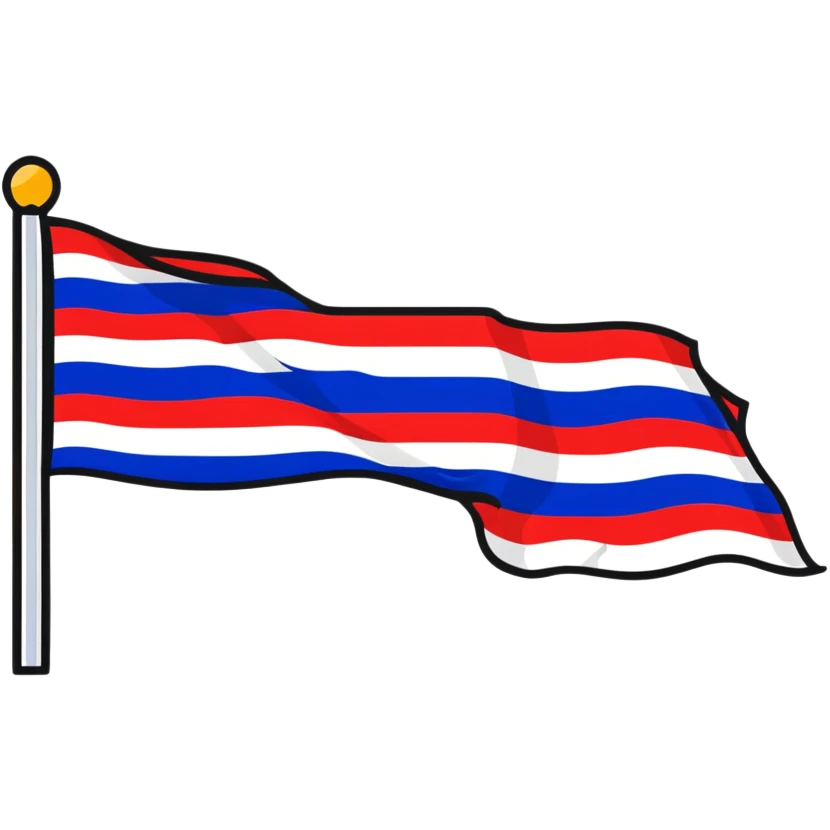 Thai flag with red, white, and blue horizontal stripes emoji