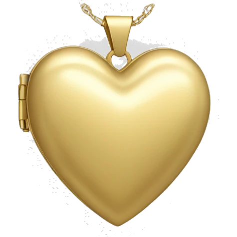 Gold heart locket emoji