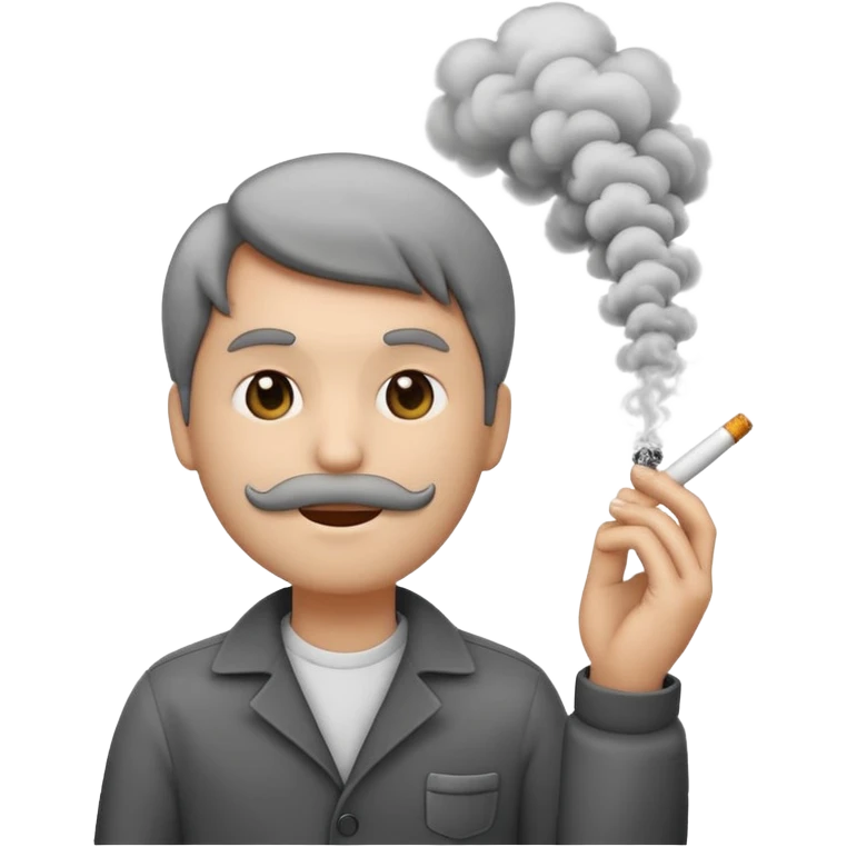 emoji holding a cigarette in his hand with smoke going up emoji