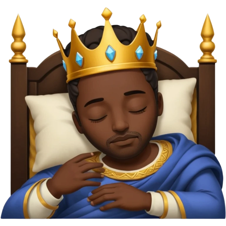 Una cara de un rey negro durmiendo  emoji