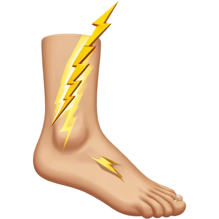 foot with lightning bolt to show pain emoji