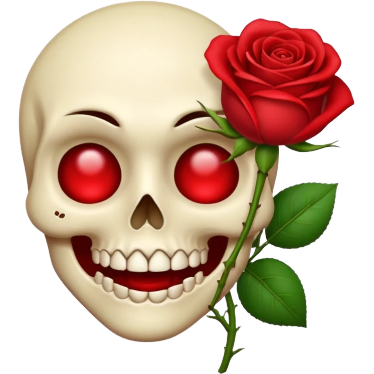 I want this emoji 💀 with this in its mouth 🥀  emoji