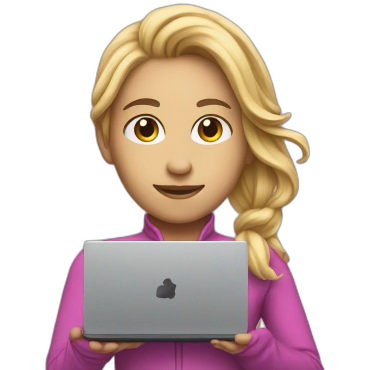 Figure skater with laptop emoji