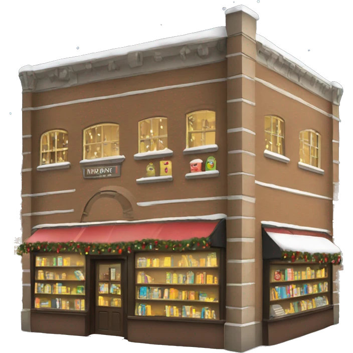 bookstore in christmas emoji