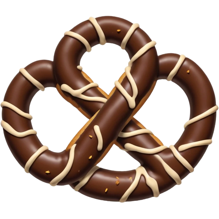  chocolate dipped pretzels with dark chocolate drizzle  emoji