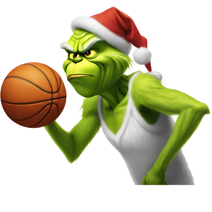 The grinch with a basketball  emoji