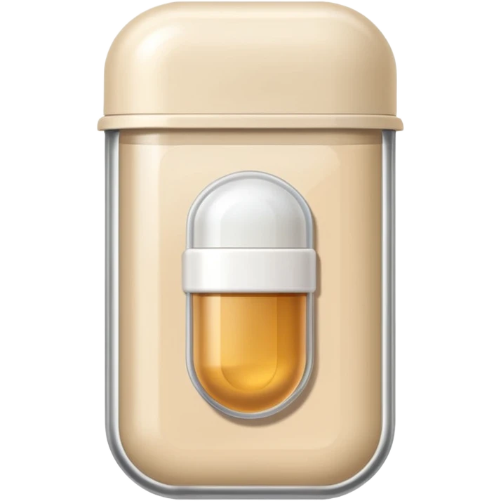 medicine capsule in case in nutral colors emoji