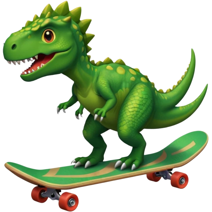 Dinosaur on a skateboard emoji