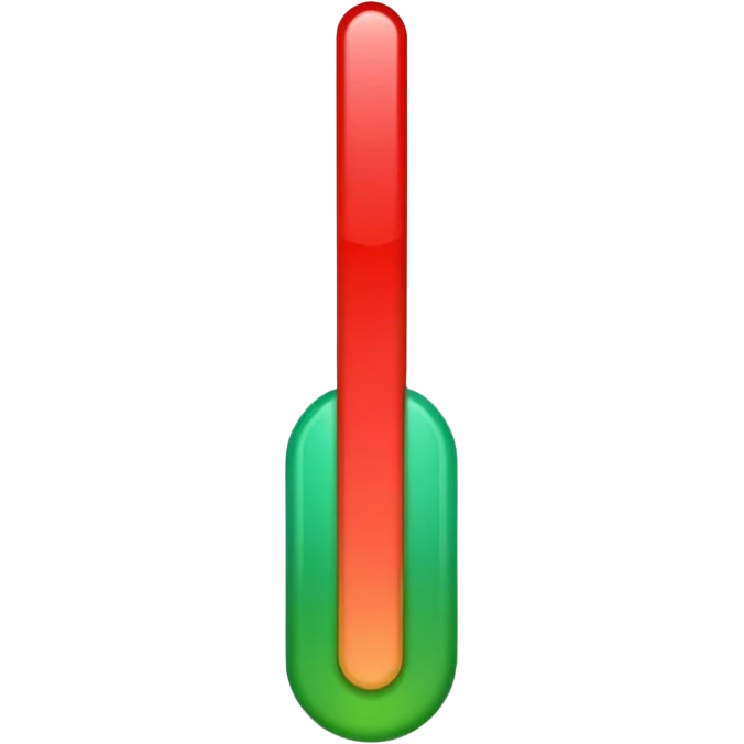 A vertical capsule-shaped progress bar with a color gradient from green at the bottom to red at the top. The bar is divided into segments by thin lines, with bold, outlined numbers scaling upward next to it.  emoji