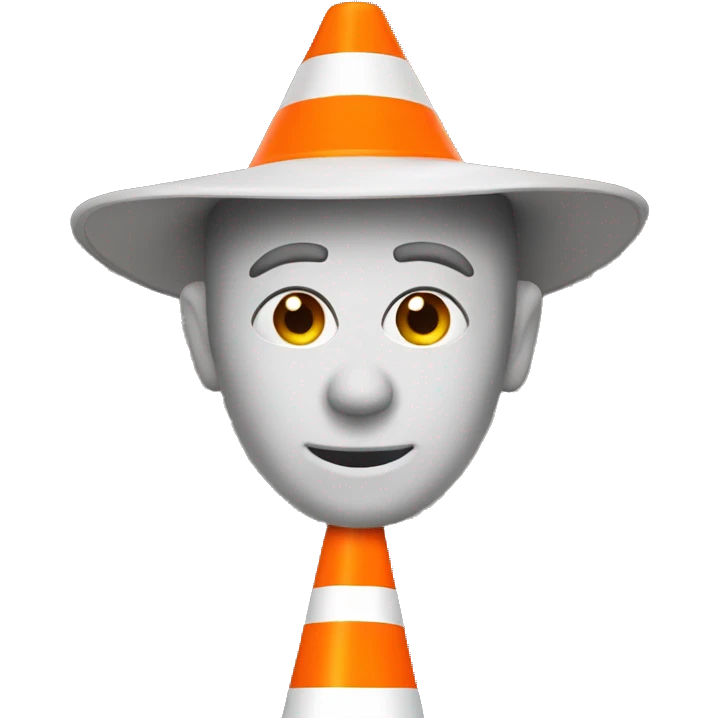 Guy with hat orange traffic cone emoji