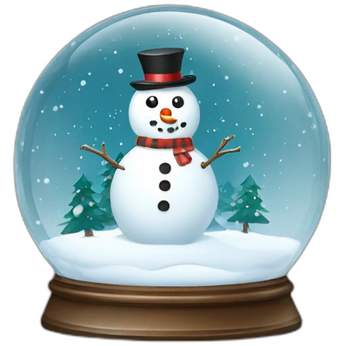 Snowman christmas tree snow globe emoji
