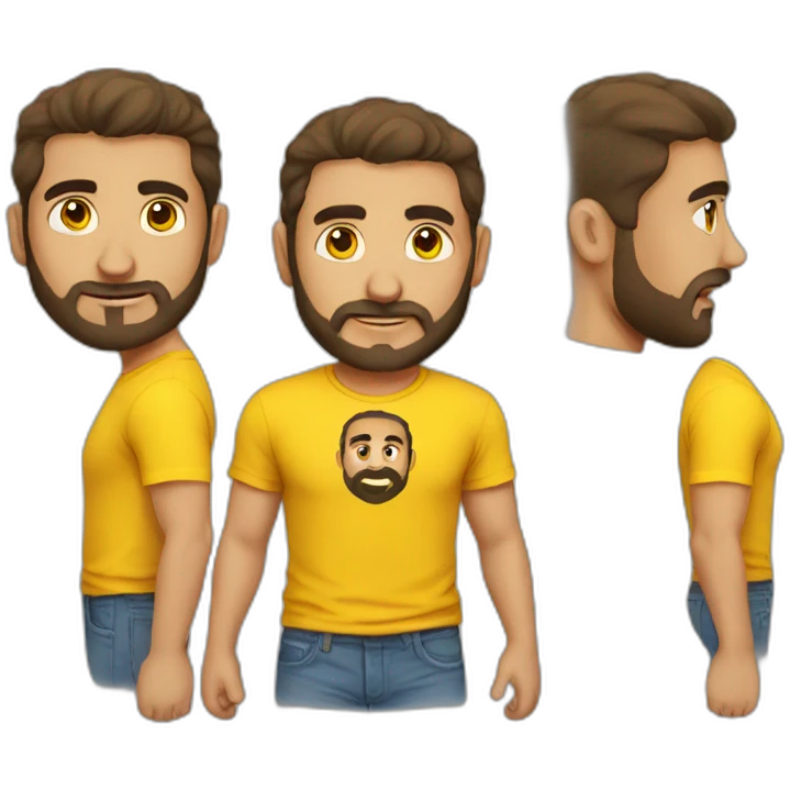 Armenian guy with a yellow T-shirt emoji