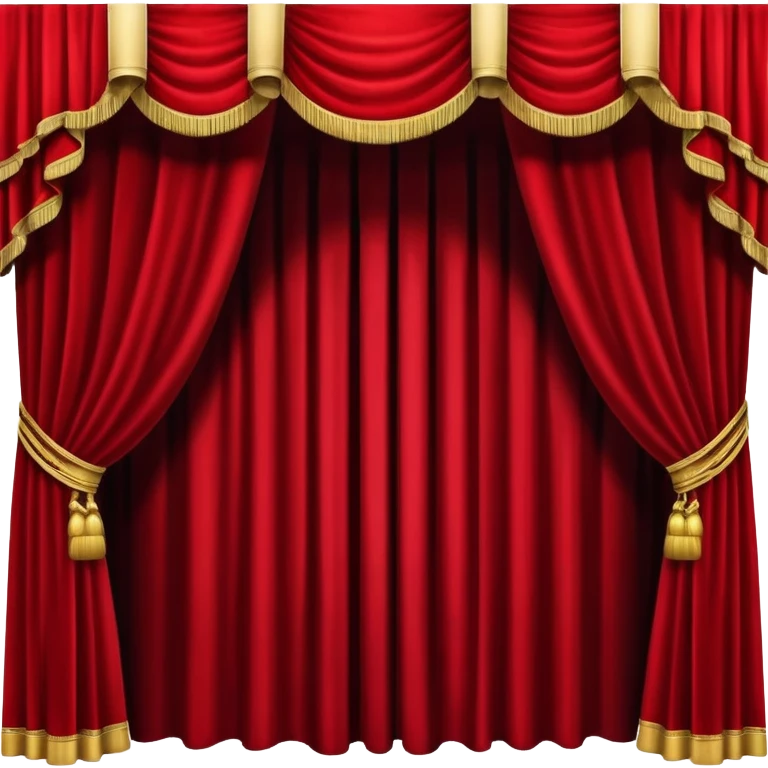 Theater curtains opening with spotlight emoji