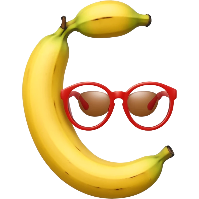 single banana with red glasses emoji