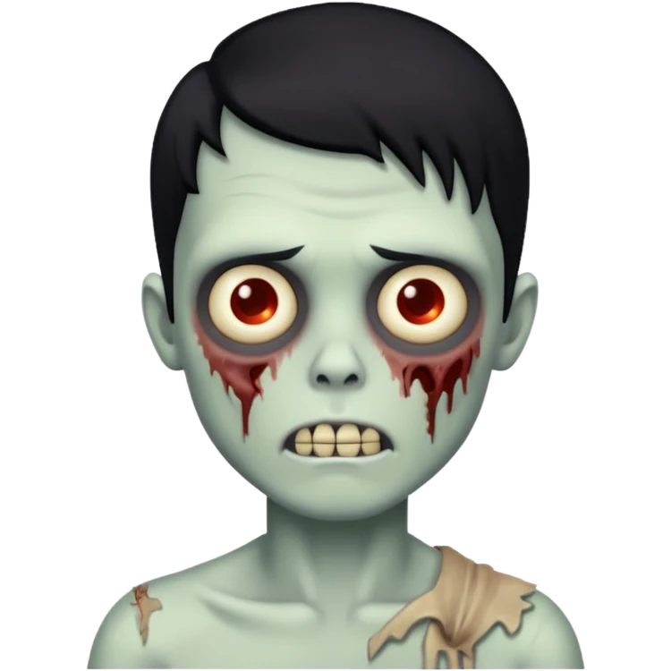 a black haired zombie boy  emoji