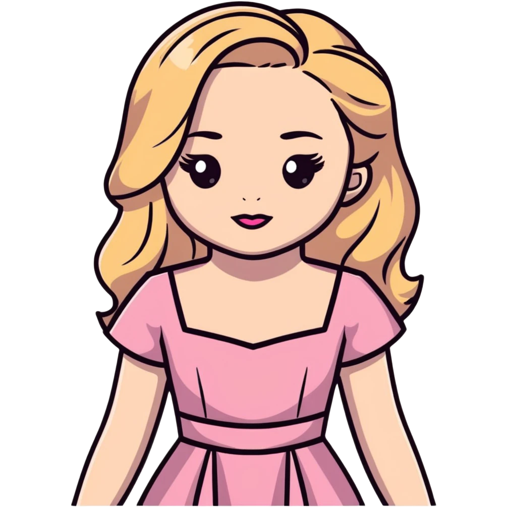 Sabrina Carpenter blonde singer in her Short n' Sweet era, pink dress and glamorous emoji