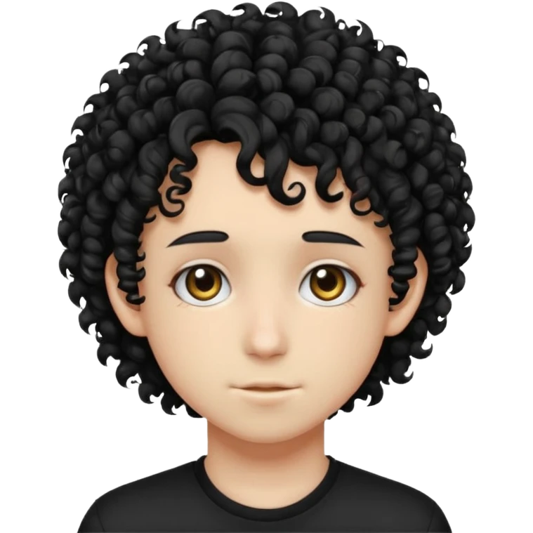 curly haired teen no facial hair emo anime character emoji white background  emoji