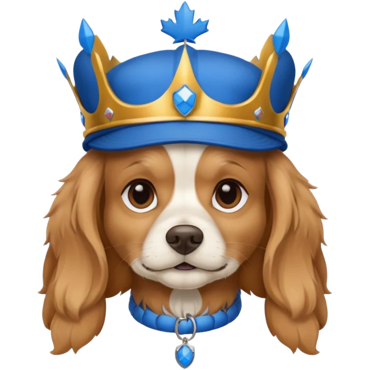 Dog king charles with blue jays hat on emoji