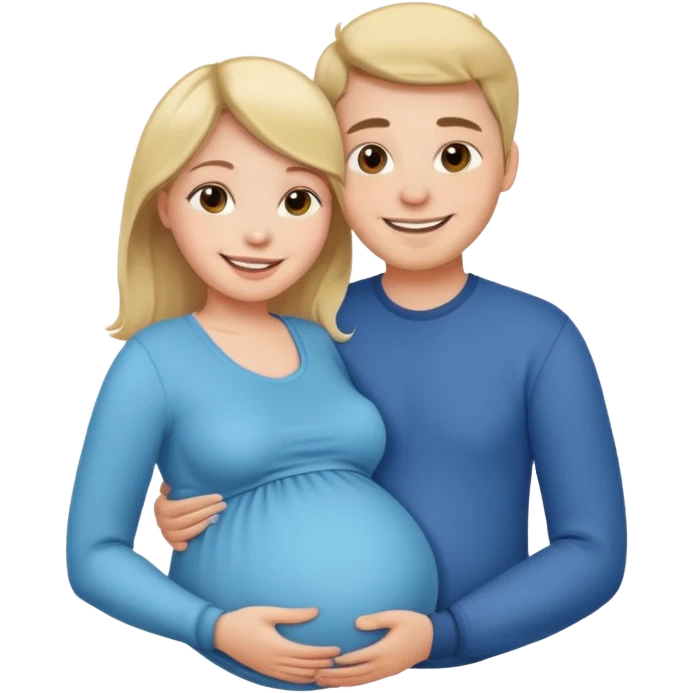 Pregnat mom with dad emoji