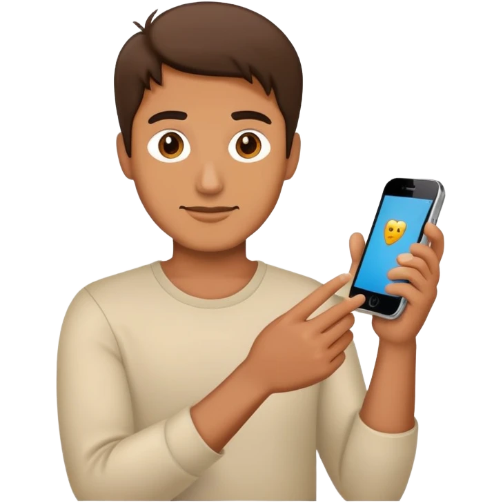 A man with his iphone emoji