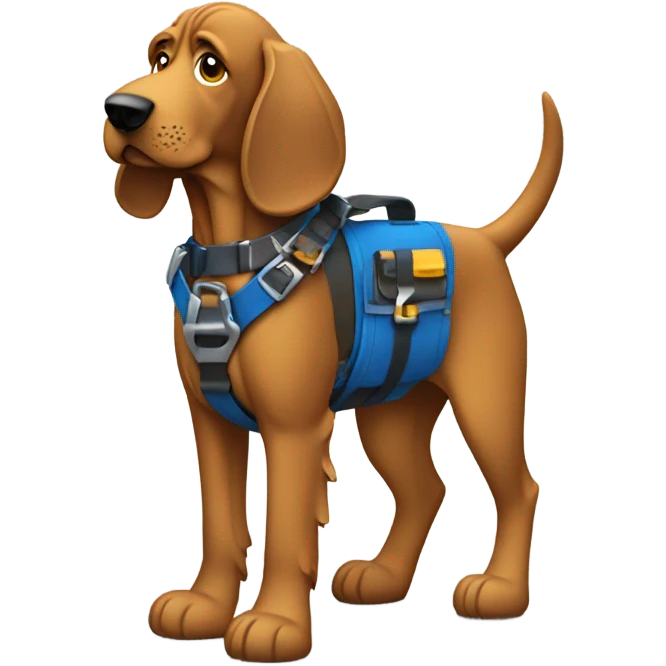 blue bloodhound with a tool belt. emoji