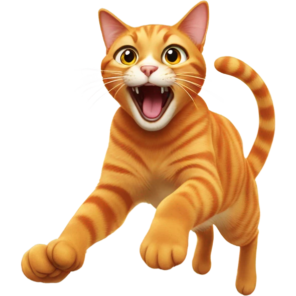 Orange cat jumping emoji