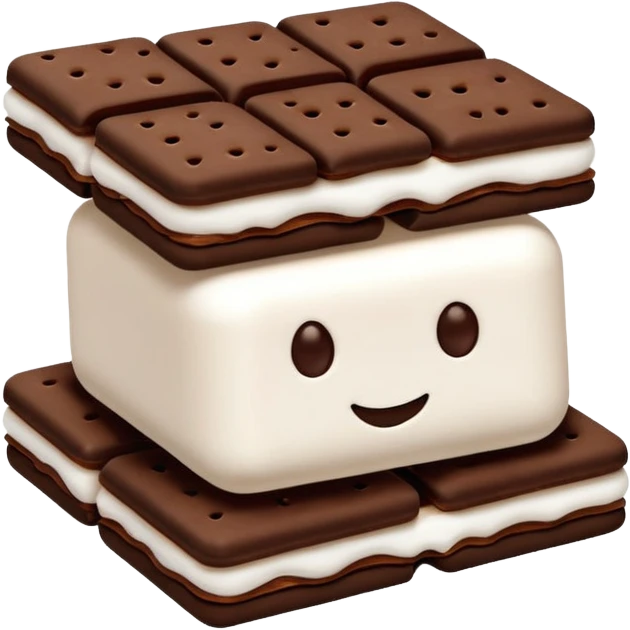 Marshmallow covered in chocolate between two gram crackers emoji
