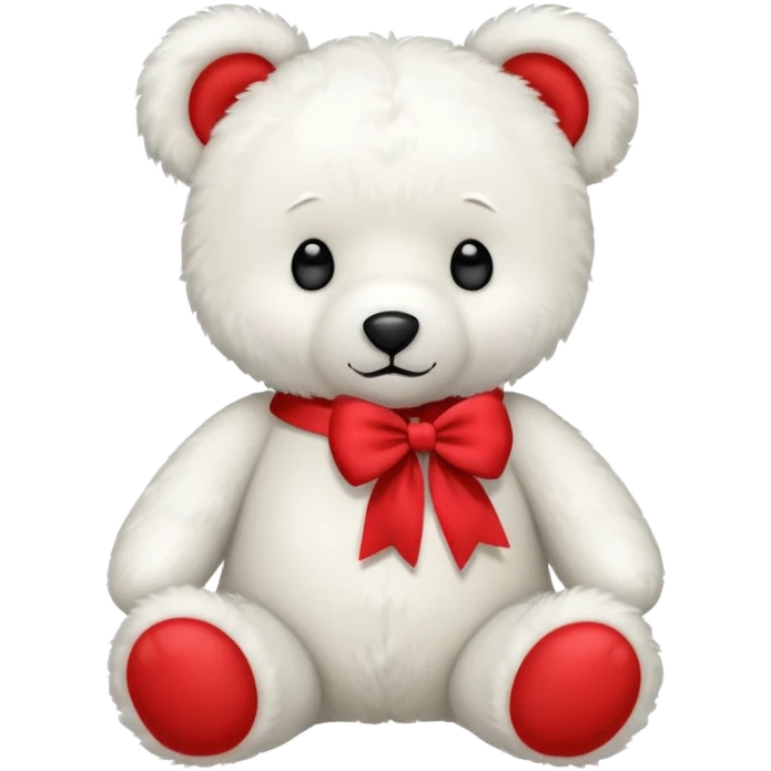 Oso de peluche blanco Adorable con un lazo  emoji