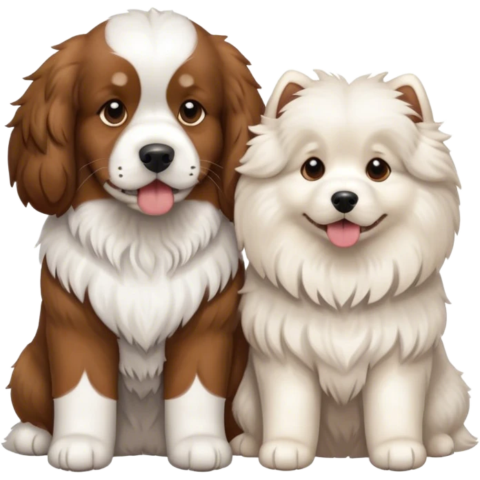 cocker spaniel and samoyed  emoji