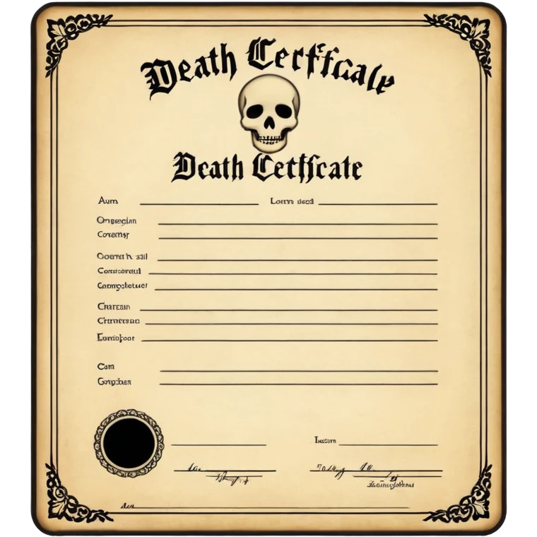 death certificate emoji