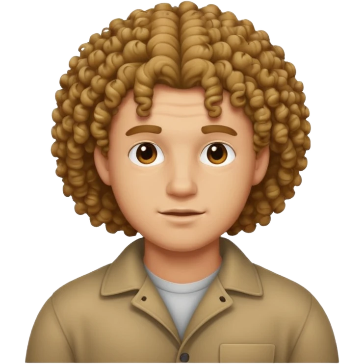 heavy young man with curles emoji