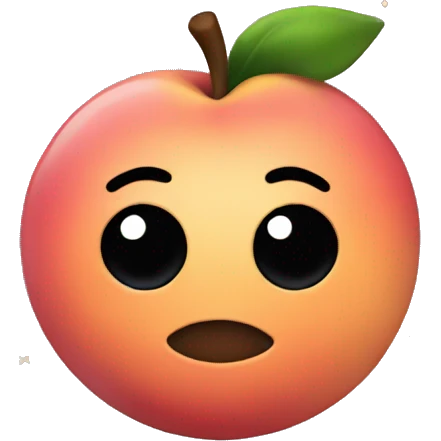 A black peach with stars emoji