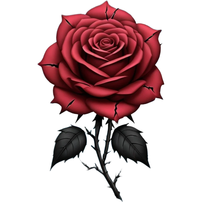emo black rose with a lightning bolt emoji