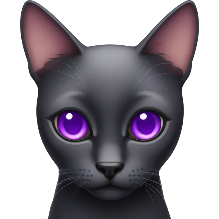 Black cat purple eyes emoji