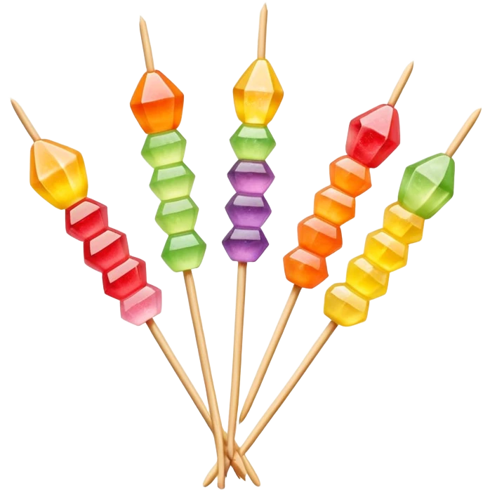 Tanghulu candied fruit skewer with pastel colors emoji