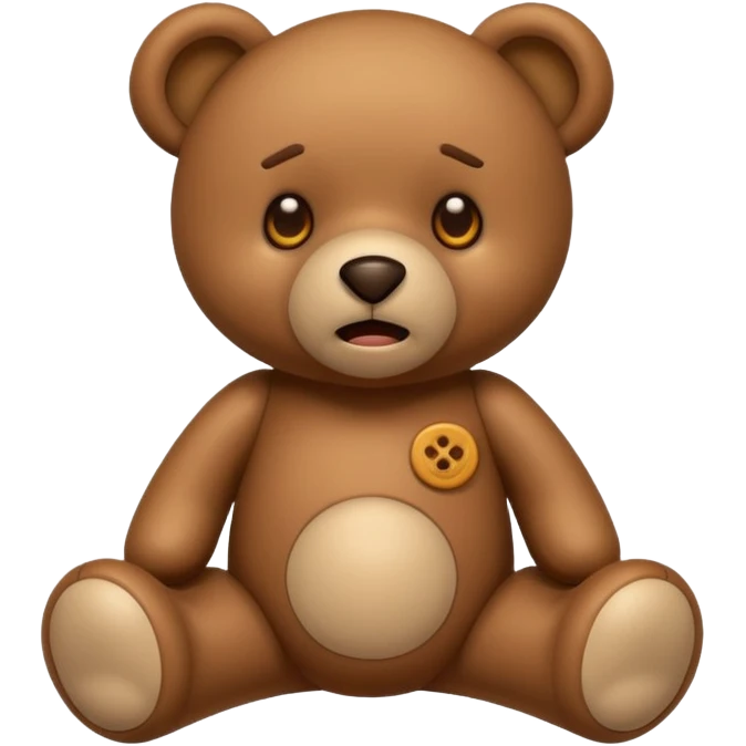 Scared teddy bear emoji
