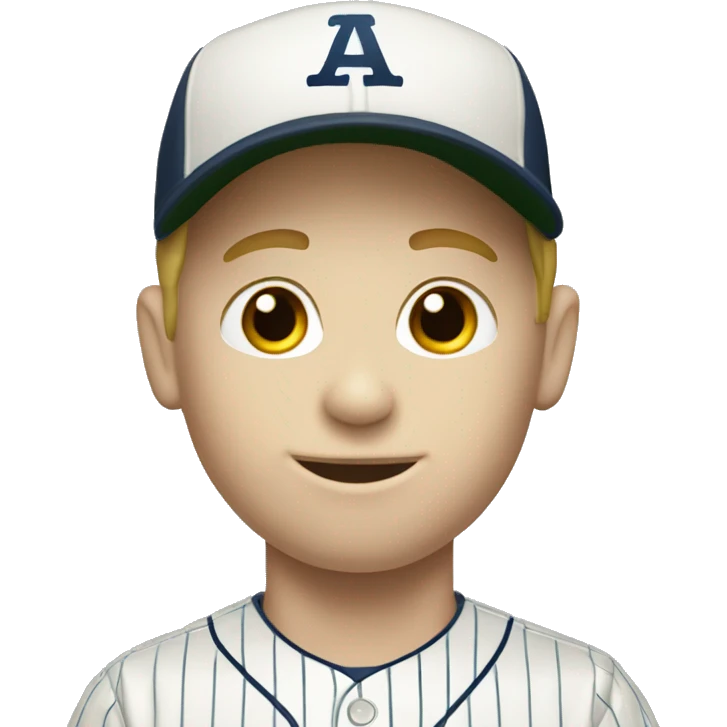 White boy baseball with initials LJR on
 cap emoji
